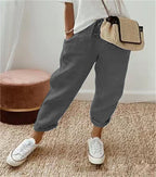 Damen nan leichte Leinenhose mit Kordelzug, lockerer Bundfalten-Passform und gekrempeltem Knöchelabschluss R&B