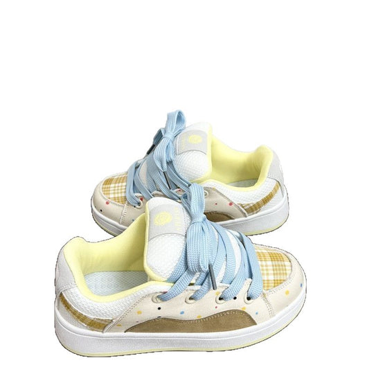 Damen Sportliche Sneakers mit innovativem Plaid-Design R&B