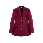 Damen elegante karierte Blazerjacke mit Goldknöpfen R&B