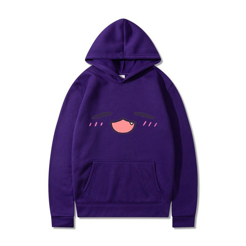 Damen Kapuzenpullover mit fröhlichem Cartoon-Gesicht und bequemer Passform R&B