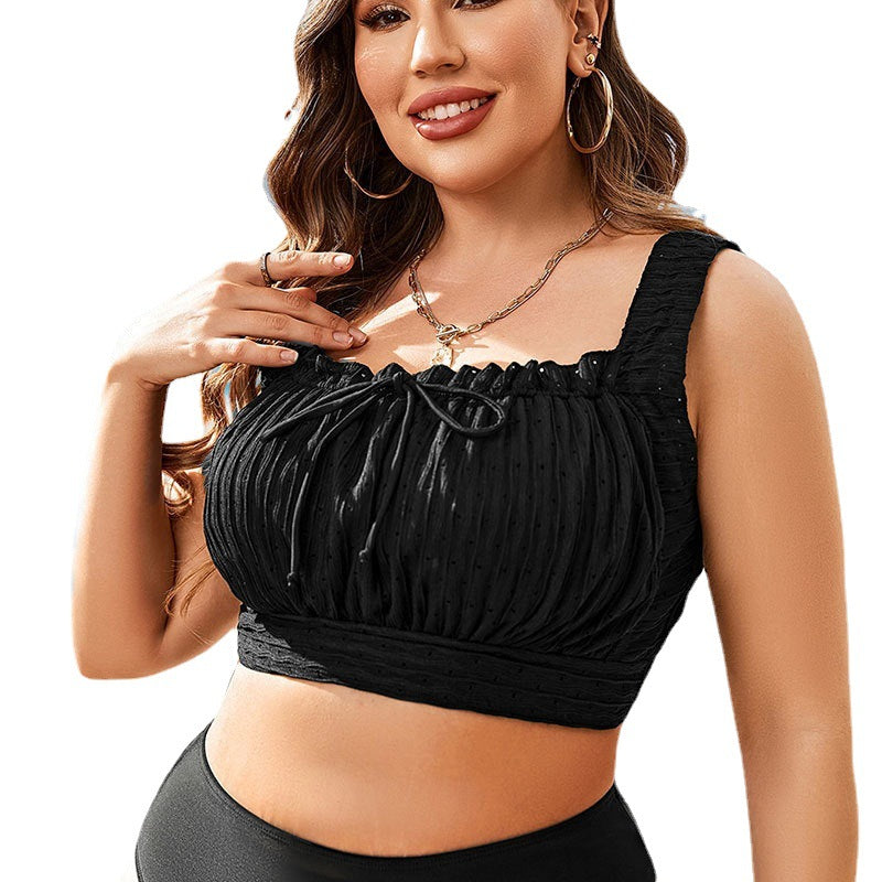 Damen Crop Top mit Rüschendetails