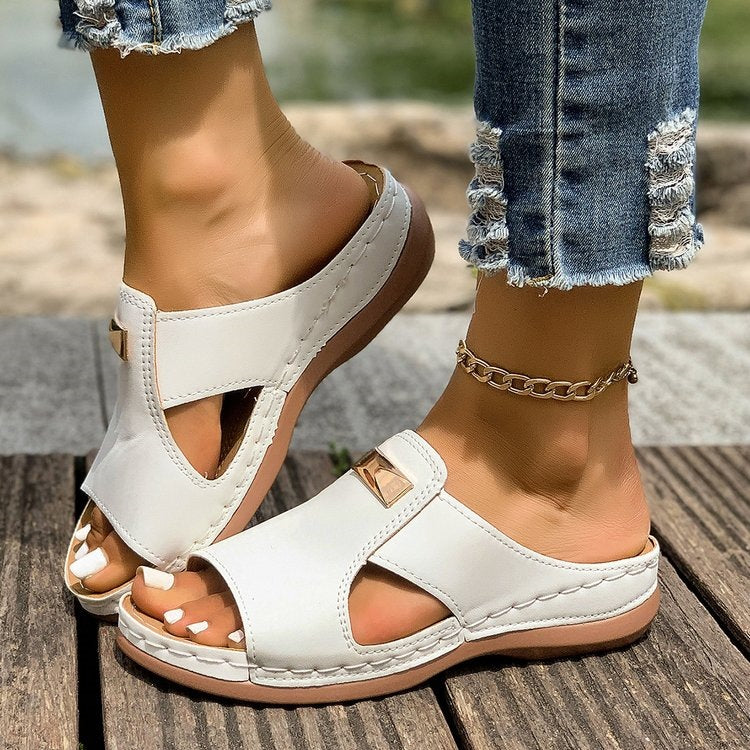 Damen Modische Slipper mit elegantem Riemendetail R&B