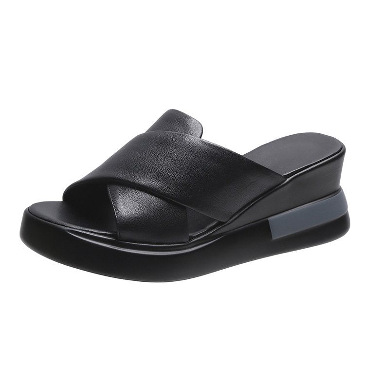 Damen nan Stadtkomfort Keil-Slipper mit ergonomischem viskoelastischem Fußbett und nahtlosem Synthetikobermaterial R&B