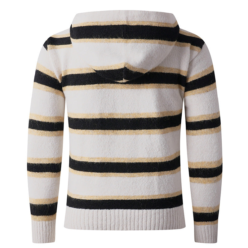 Damen Kapuzenpullover mit strukturierter Oberfläche und modernen Streifen