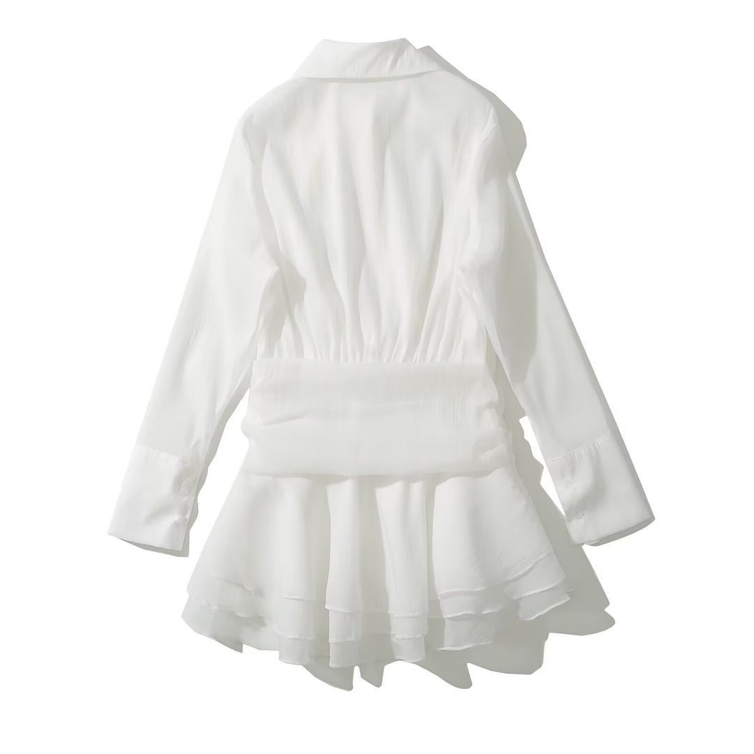 Damen Blusenkleid mit eleganter Rüschendetailierung R&B