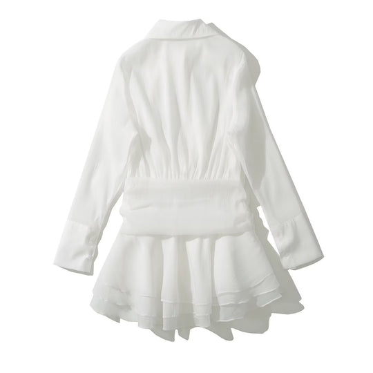 Damen Blusenkleid mit eleganter Rüschendetailierung R&B
