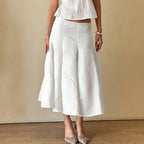 Damen Eleganter, fließender Midirock mit elastischem Bund R&B