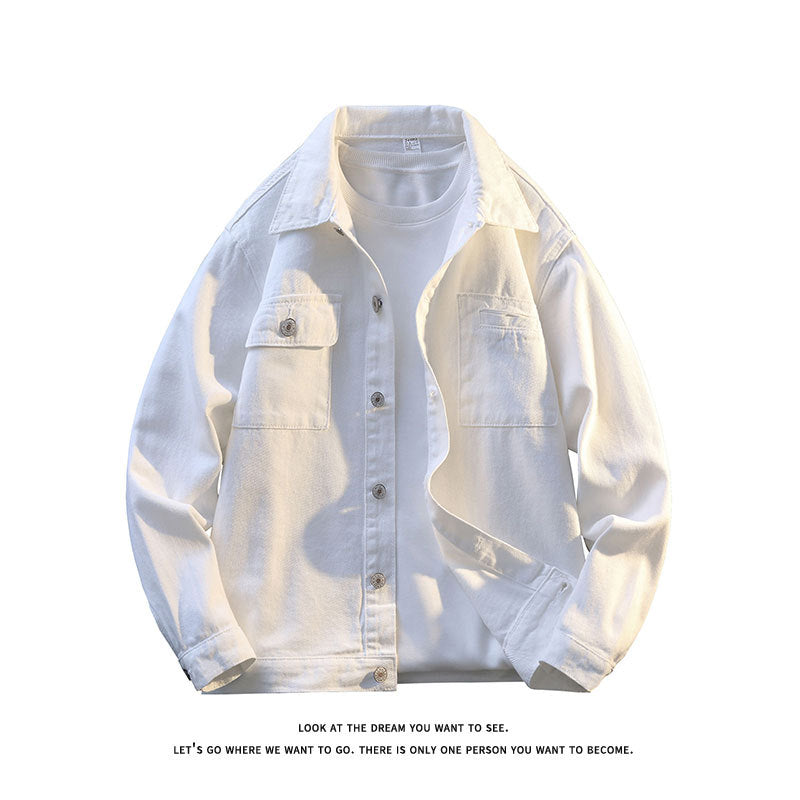 Herren lässige Jacke mit zwei Brusttaschen und sanfter Textur R&B