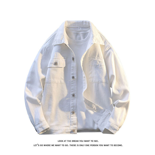 Herren lässige Jacke mit zwei Brusttaschen und sanfter Textur R&B