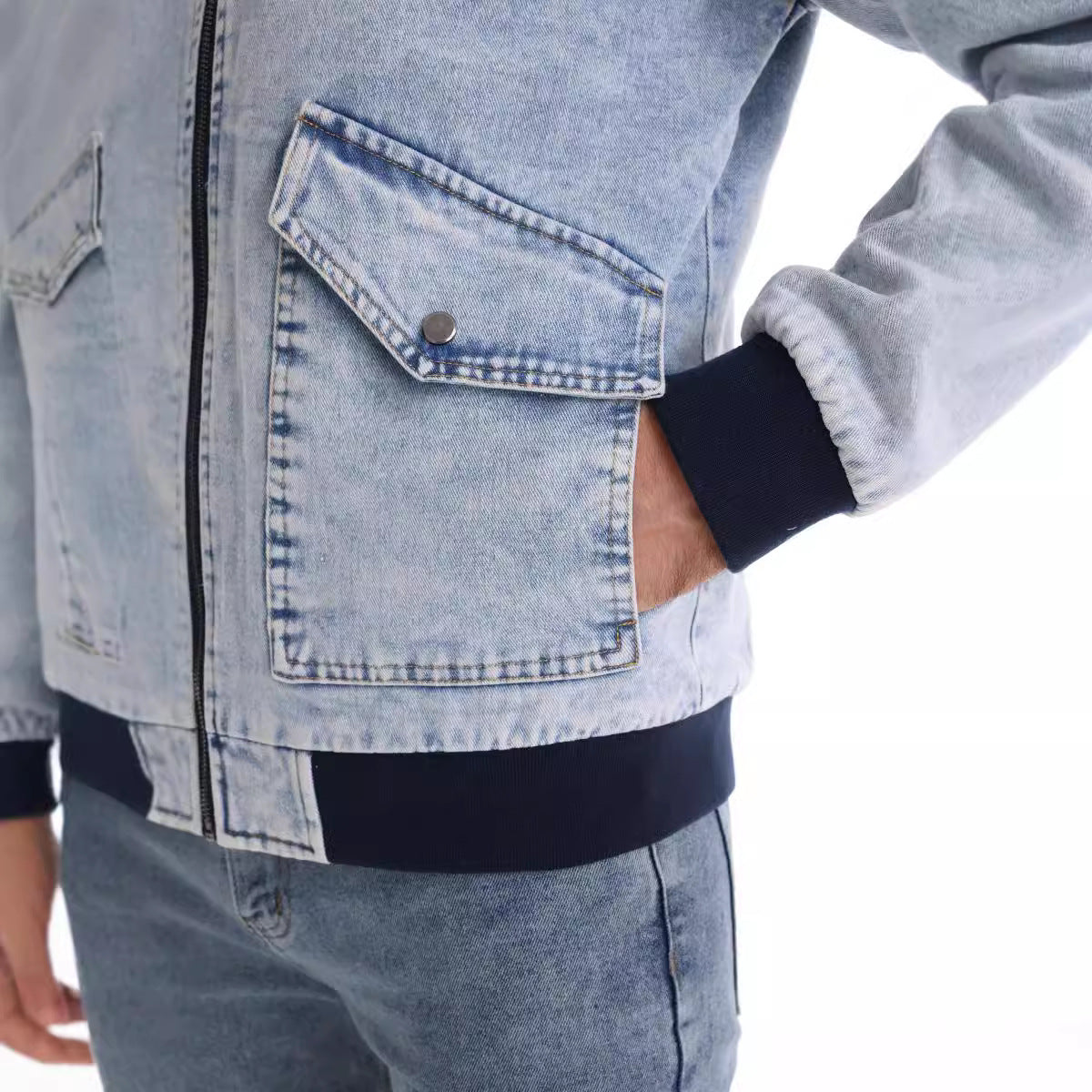 Herren Jeansjacke mit Fleecefutter und praktischen Taschen