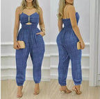 Damen Jumpsuit mit Cut-Out-Design und schmalen Beinen R&B