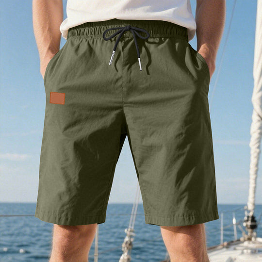 Herren nan schnelltrocknende Badeshorts im Bermuda-Schnitt mit elastischem Bund und Kordelzug R&B