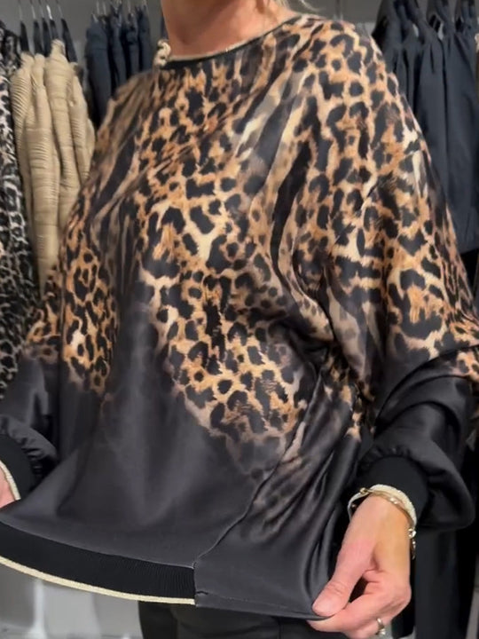 Damen Oberteil mit tierischem Druck und elegantem Schnitt Heidi-Mode