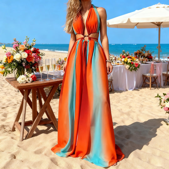 Damen Maxikleid mit raffinierter Wickel-Optik und schmeichelndem Body-Design R&B