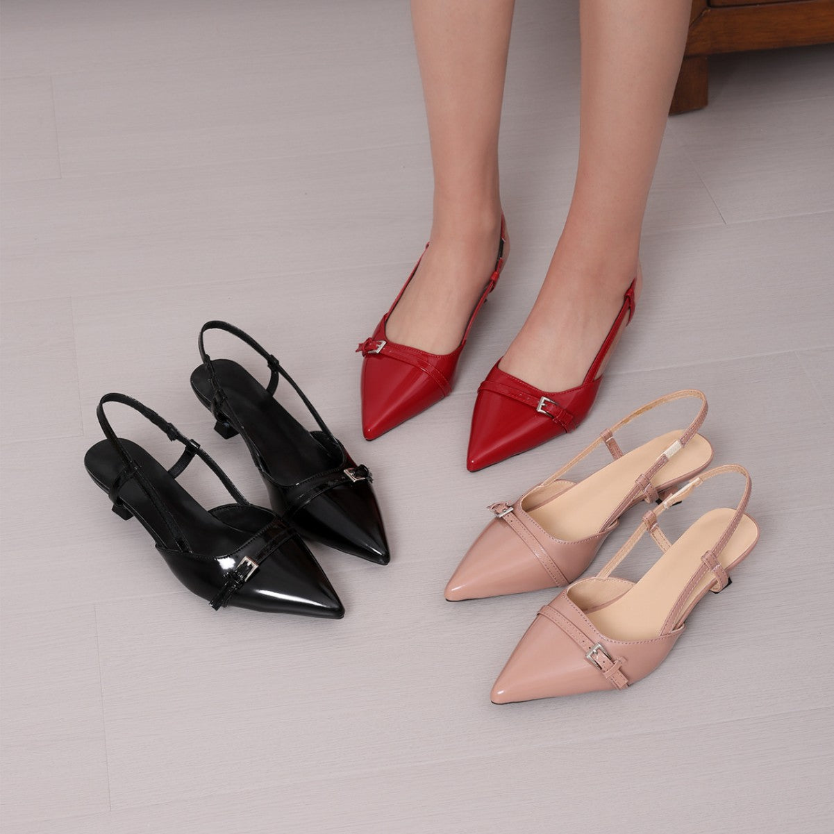 Damen Slingback-Pumps mit elegantem Design und modischem Riemen R&B