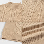 Herren Strickpullover mit strukturiertem Design und hohem Kragen