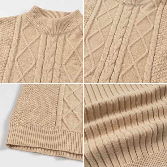 Herren Strickpullover mit strukturiertem Design und hohem Kragen R&B
