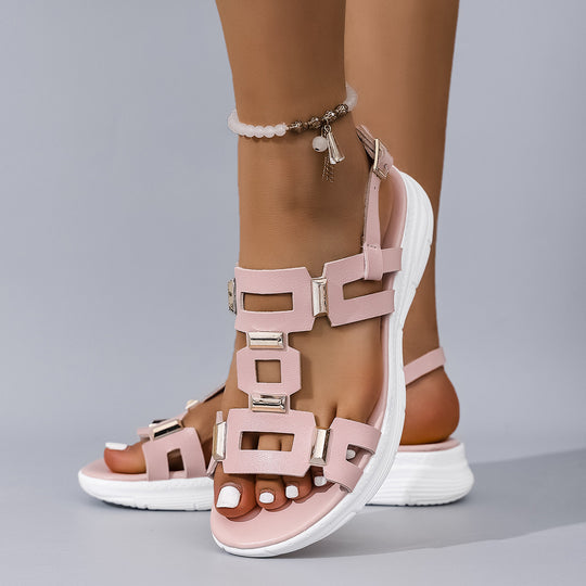 Damen Sportliche Sandalen mit modischem Riemendesign und komfortablem Fußbett R&B