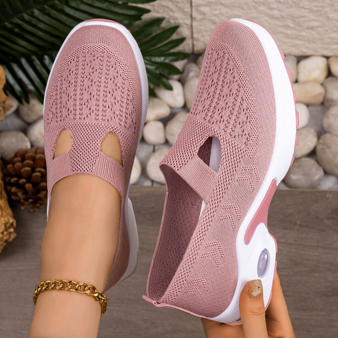 Damen Freizeit Sneakers mit atmungsaktiver Strickoberfläche R&B