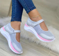 Damen Sportliche Mary Jane Sneakers mit atmungsaktivem Mesh-Obermaterial und rutschfester Sohle R&B