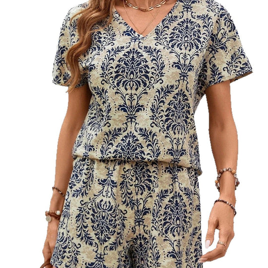 Damen Zweiteiliges Outfit mit floralem Druck und lässigem Schnitt R&B