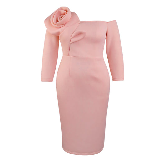 Damen Figurbetontes Kleid mit floralen Details R&B