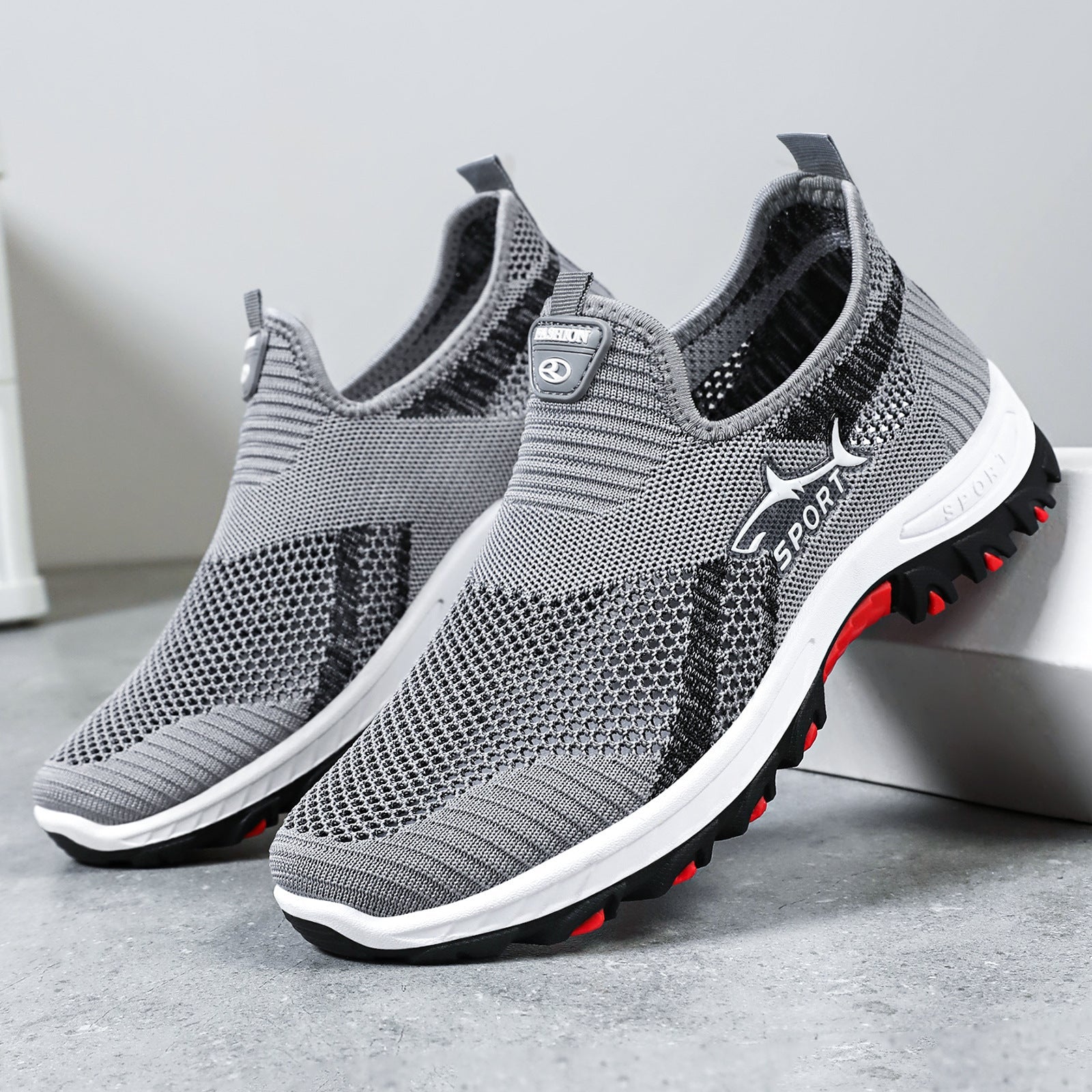 Damen Sportliche Knit-Sneaker mit rutschfester Sohle R&B