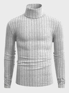 Damen Strickpullover mit hohen Kragen und feiner Rippenstruktur R&B
