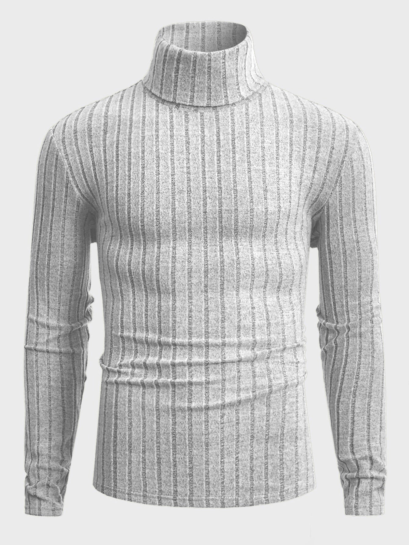 Damen Strickpullover mit hohen Kragen und feiner Rippenstruktur R&B
