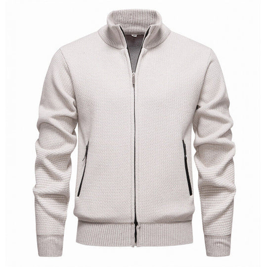 Herren Strickjacke mit modernem Reißverschluss und praktischen Taschen R&B