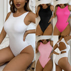 Damen Einteiler Badeanzug mit modernem Rippdesign R&B