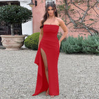 Damen Elegant Wickelmaxikleid R&B