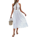 Damen Maxi-Kleid mit verspielten Rüschendetails und elegantem V-Ausschnitt R&B