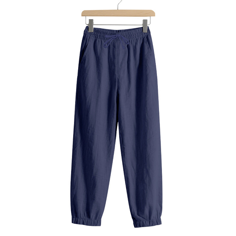 Damen lockere Freizeit-Hose mit elastischem Bund und verstellbarem Kordelzug R&B