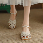 Damen Riemchen-Sandalen mit elegantem Flechtdesign und komfortablem Fußbett