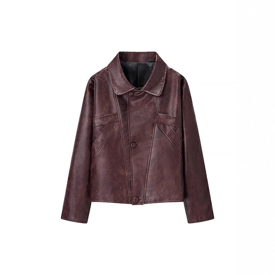 Damen Kurzjacke aus Kunst mit strukturiertem Design R&B
