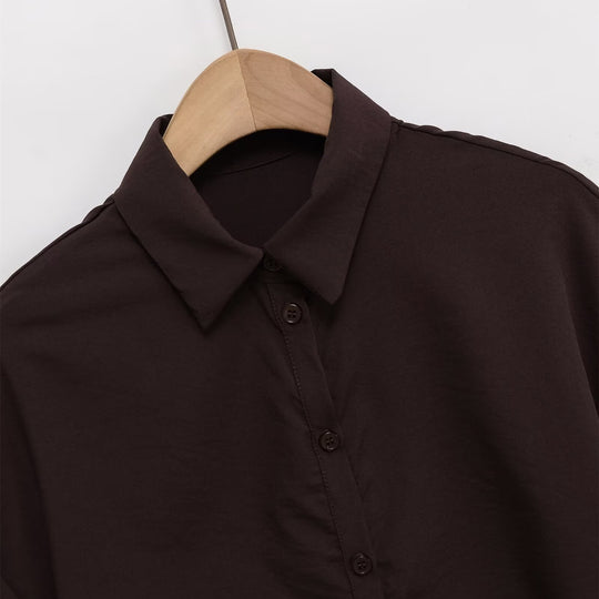 Damen Kurzarmbluse mit Knotendetail und elegantem Schnitt R&B