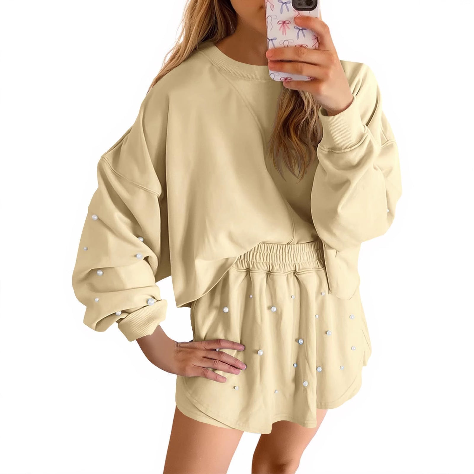Damen Sportliches Sweatshirt- und Rock-Set R&B