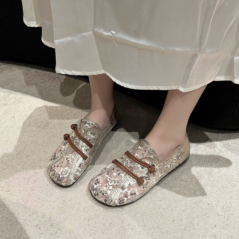 Damen Bequeme Slipper mit schimmerndem Paillettenmuster R&B