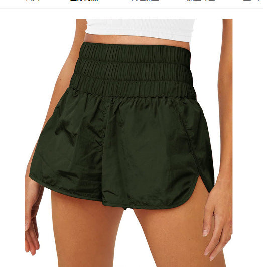 Damen Sportliche Laufshorts mit hohem Taillenbund und elastischem Bündchen R&B