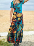 Damen Maxikleid mit floralem Muster und fließendem Schnitt