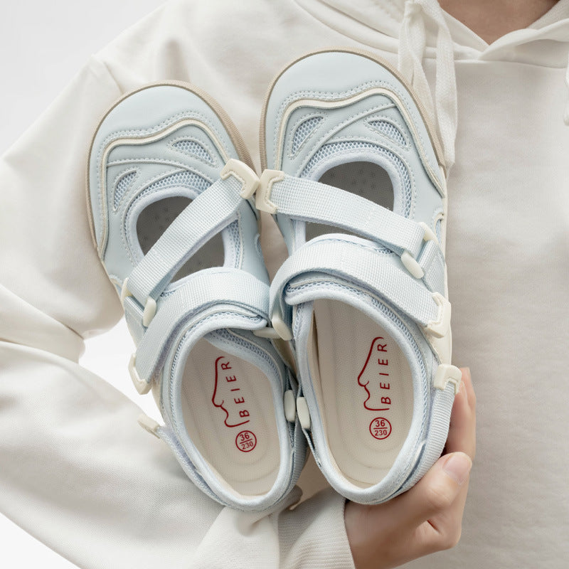 Damen Sneakers mit praktischem Klettverschluss und atmungsaktiver Oberflächenstruktur R&B