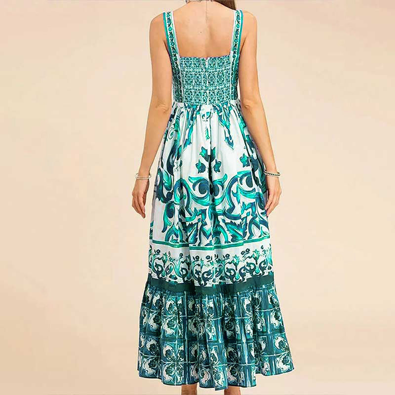 Damen Maxikleid mit elegantem A-Linien-Schnitt und floralen Musterdetails R&B