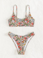 Damen Blumenmuster Bikini-Set R&B