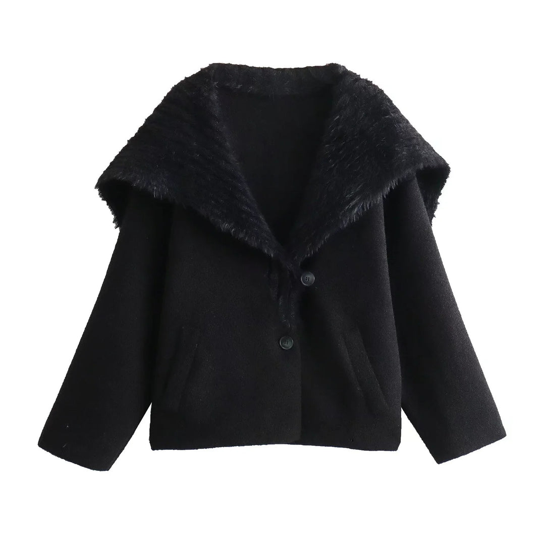 Damen Kuschelige Fleecejacke mit breitem Kragen R&B