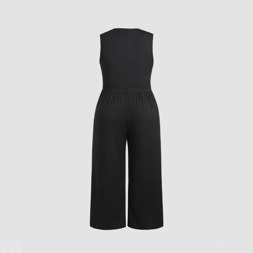 Damen Jumpsuit mit elegantem schulterfreiem Design und praktischen Seitentaschen R&B