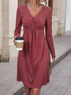 Damen Jersey-Kleid mit Knopfdetail und figurumspielendem Schnitt