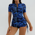 Damen Surfanzug mit stylischem Blumenmuster und kurzem Arm R&B