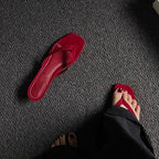Damen elegante Strandsandalen mit schmalen Riemen von