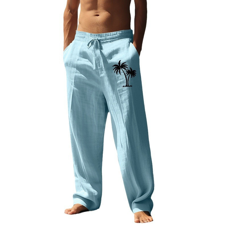 Herren Bequeme Strandhose mit seitlichem Palmendruck R&B